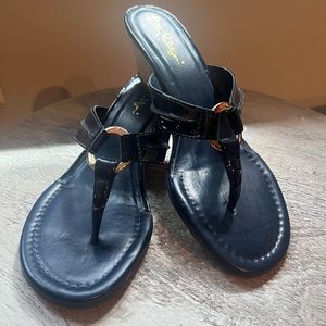 NWOT Lilly Pulitzer McKim Wedge Sandal - True Navy sz 8